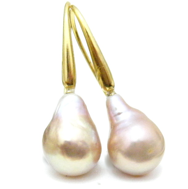 Vanilla Gold and Pink Pearl Earrings